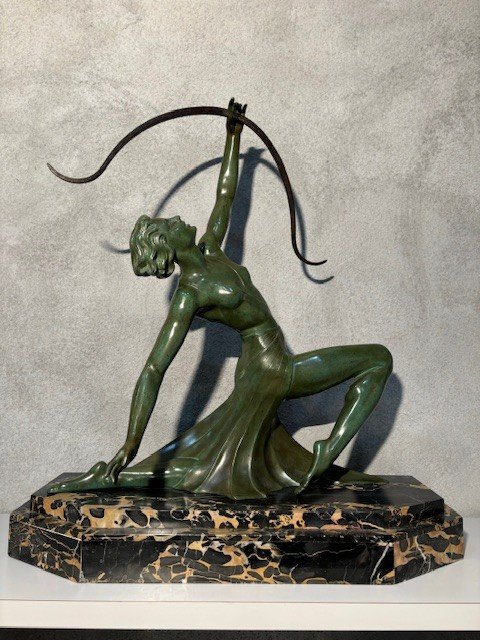 Important Bronze Art Déco Signé G.Daverny  70 Cm-photo-7