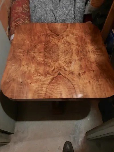 Modernist Art Deco Walnut Burl Table-photo-8