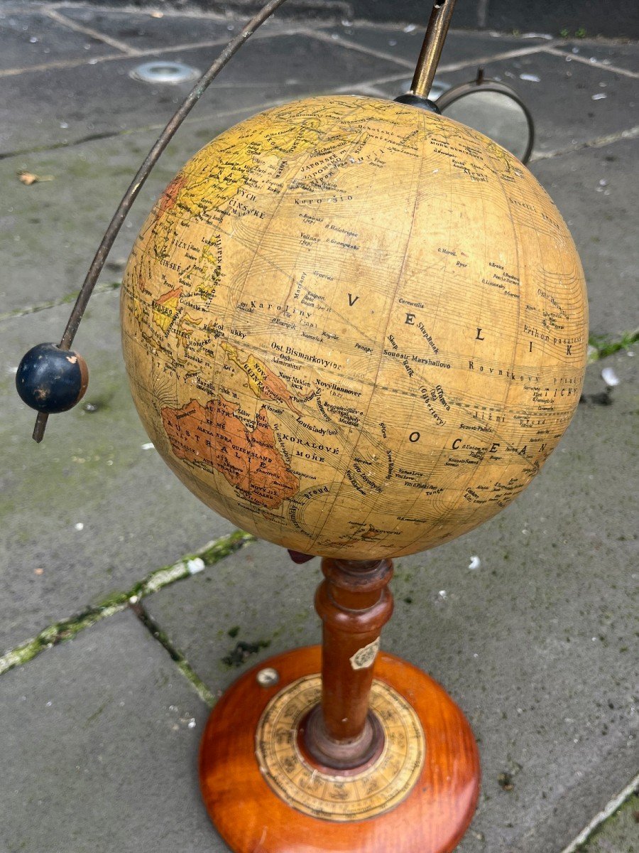 Ancien Globe Terrestre/planétarium Tellurium-photo-3