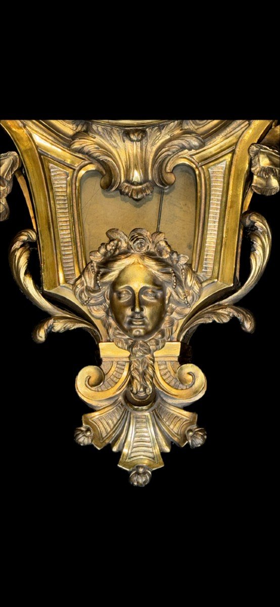 Important Cartel d'Applique Bronze Doré-photo-2