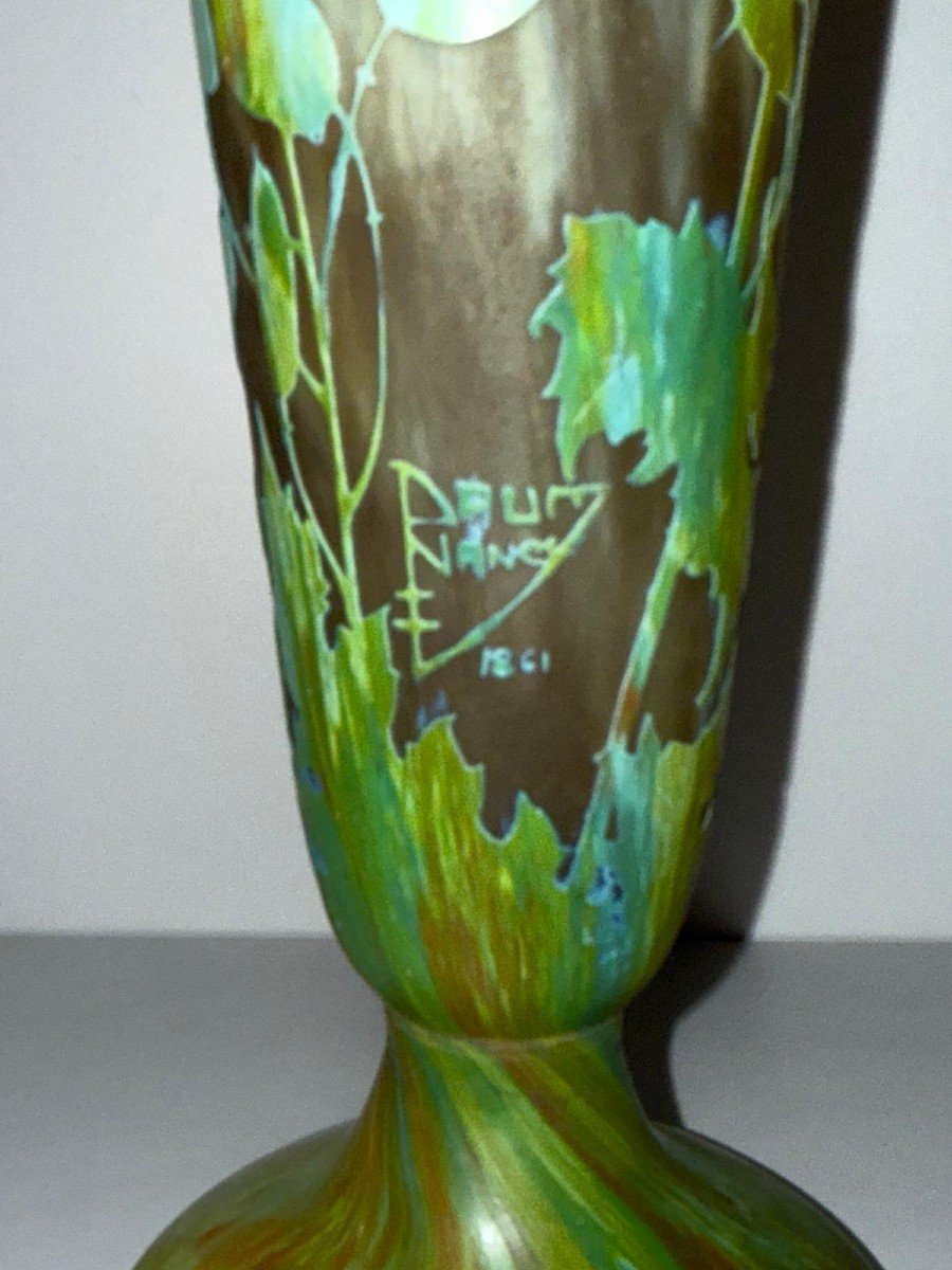 Rare Vase "daum Nancy" De Forme Balustre 35 Cm-photo-3