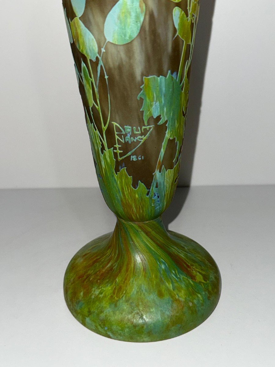 Rare Vase "daum Nancy" De Forme Balustre 35 Cm-photo-5