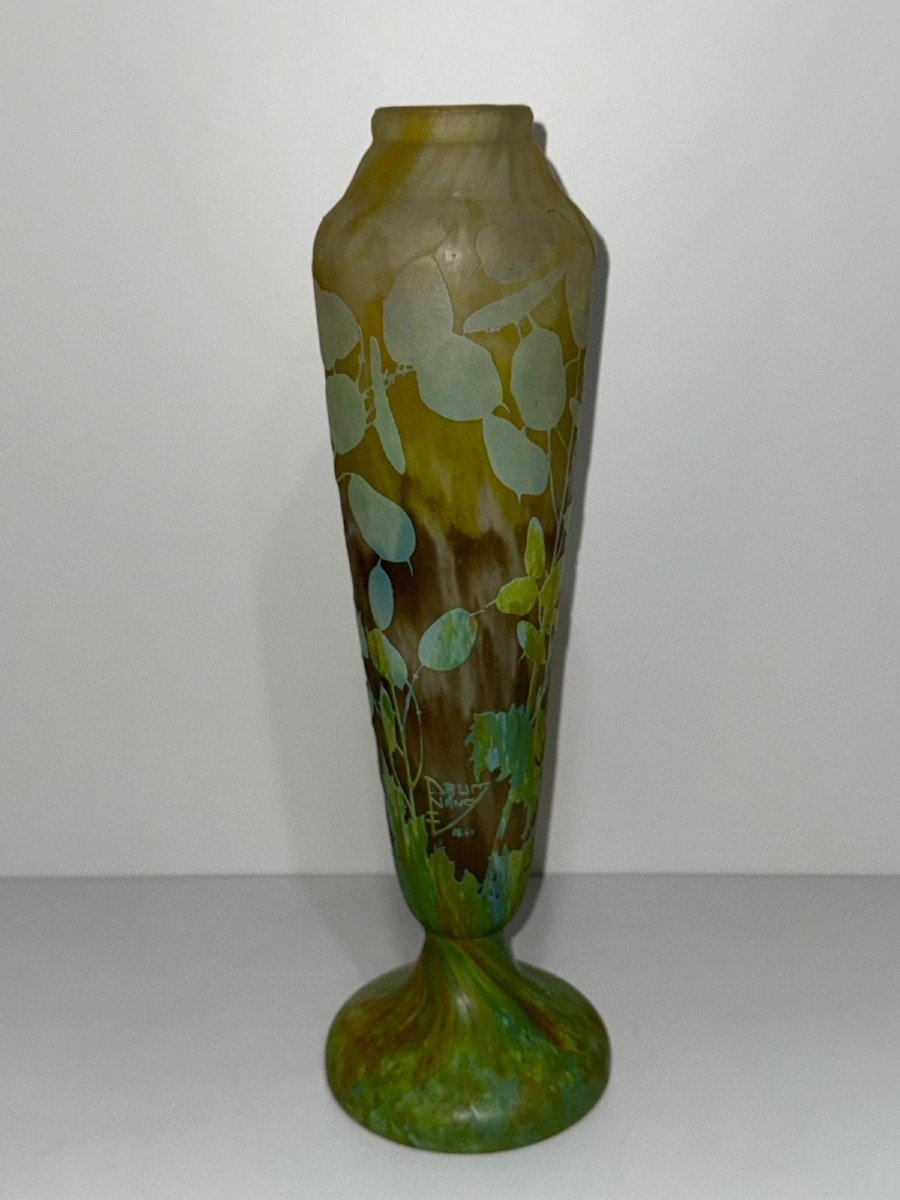 Rare Vase "daum Nancy" De Forme Balustre 35 Cm