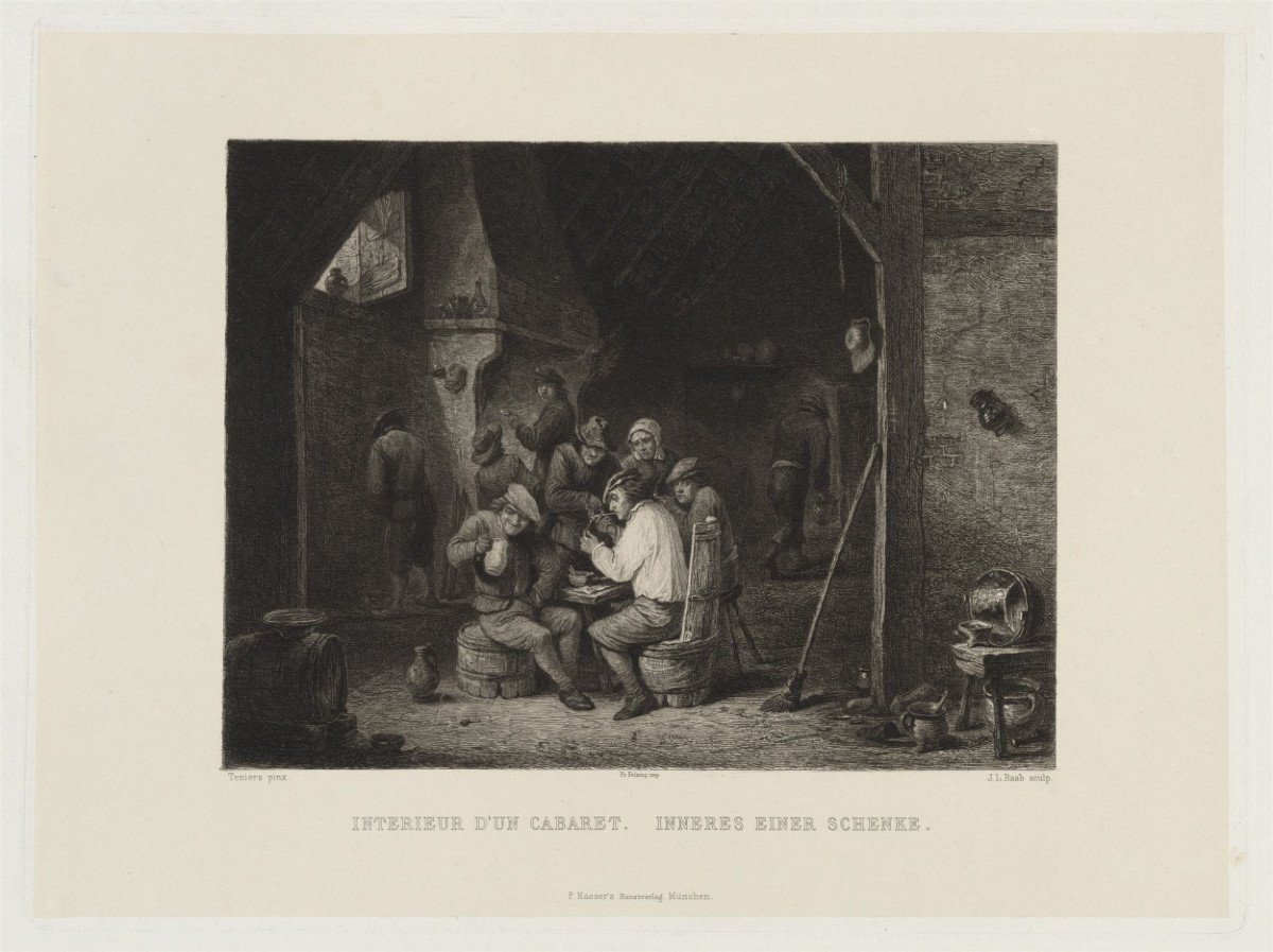 Flandres - Hollande XVIIème SIÈCLE / Scène De Taverne / Atelier David Teniers-photo-3