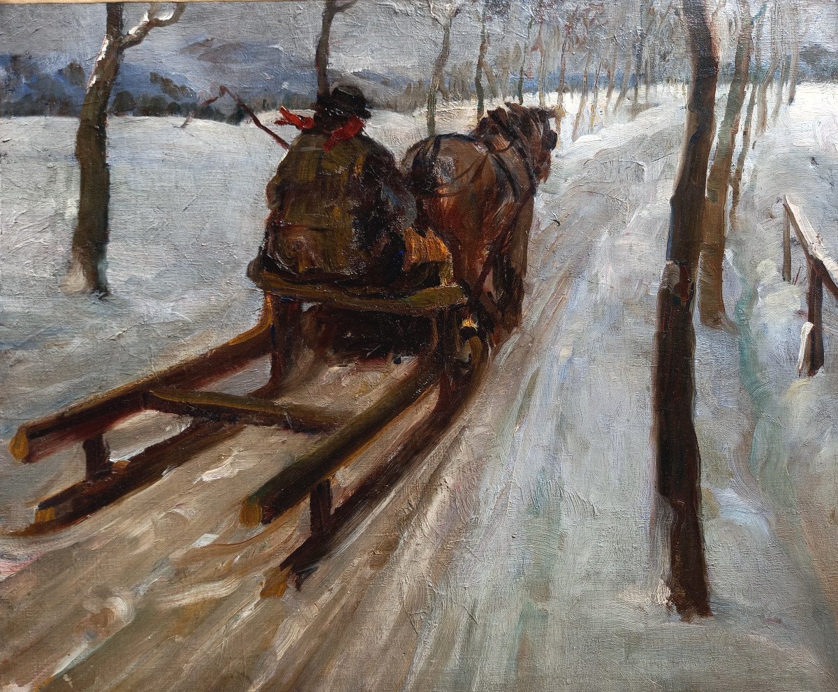 Paysage De Neige - Début XXème. Ecole Russe - attribuable à Alexei Stepanov