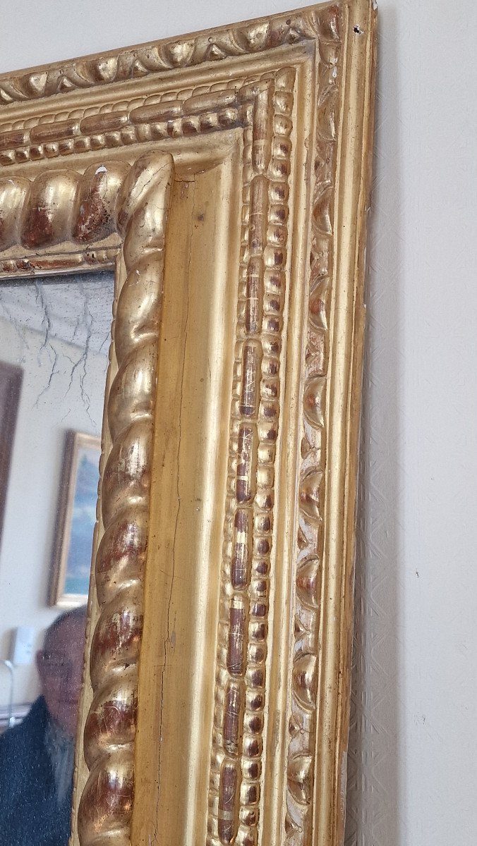 Very Large Antique Mirror / Carved Wood-photo-2