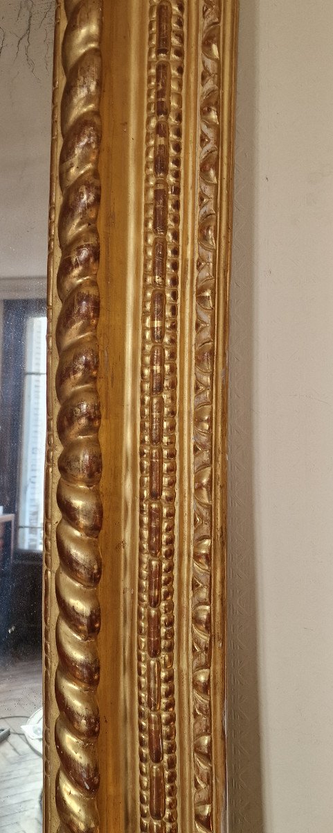 Very Large Antique Mirror / Carved Wood-photo-2