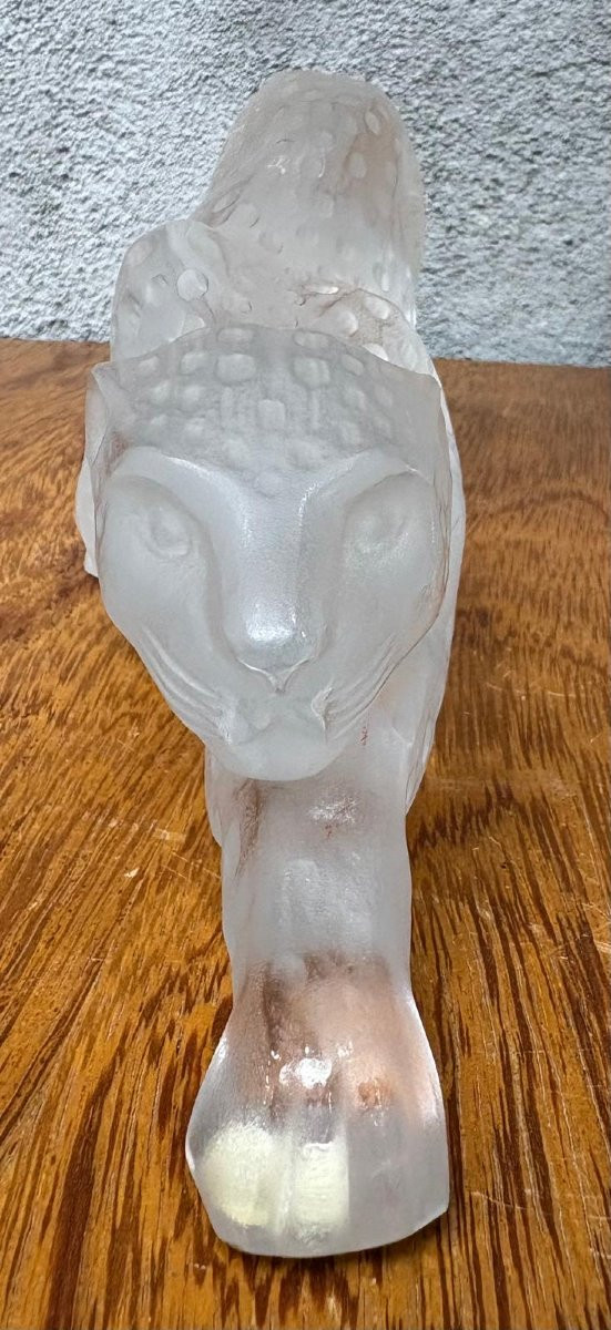 Antique Lalique Sculpture Large Model "panther Zeila" Art Deco Crystal-photo-7