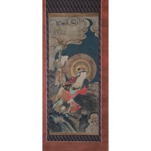Kakemono représentant  le Bodhisattva Kannon / Guanyin. Peinture Japon Edo 