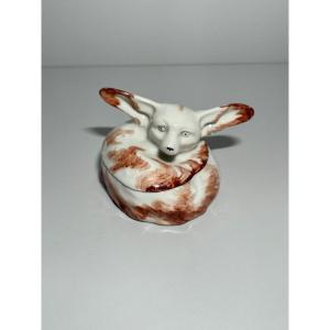 Bonbonnière Art Déco En Porcelaine De Limoges Haviland Fennec Sandoz