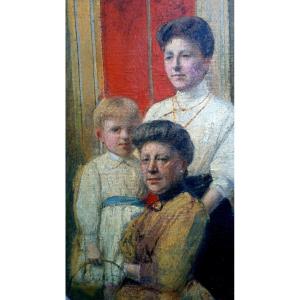 Very Beautiful Triple Portrait Early 20th Century - Close To Degas