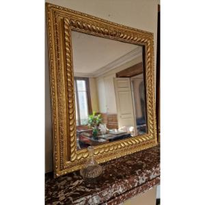 Très Grand Miroir Ancien / Bois Sculpté