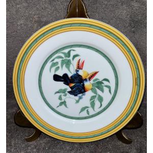 Hermes Paris Toucans ⌀ 19 Cm Flat Dessert Plate.