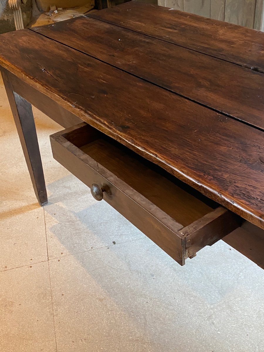 19th Century Farm Table 1 Oak Drawers-photo-2