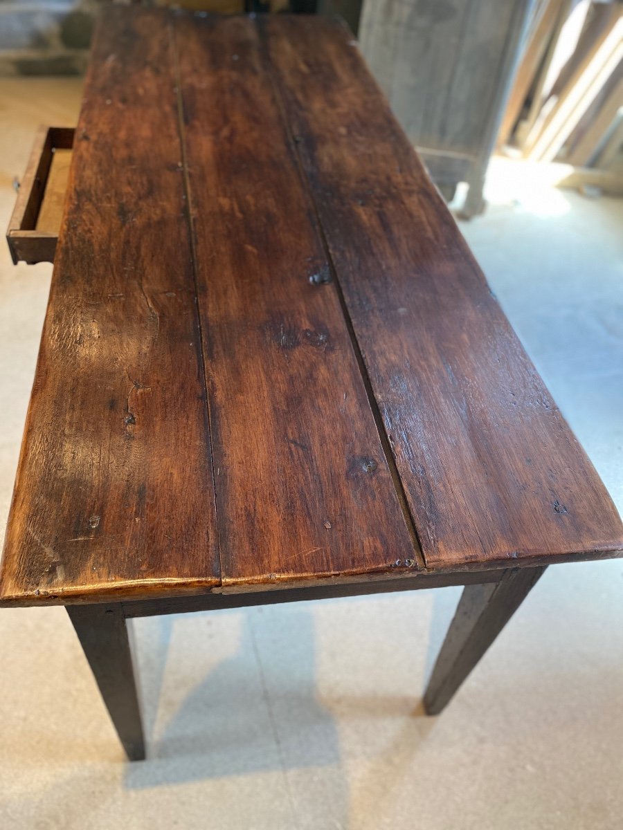 19th Century Farm Table 1 Oak Drawers-photo-7