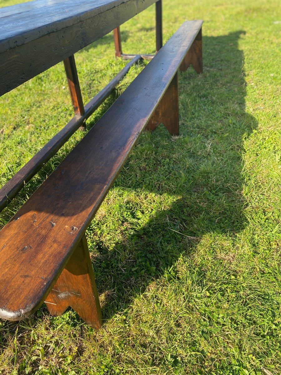 Fir Bench Late 19th Century Beautiful Length-photo-3