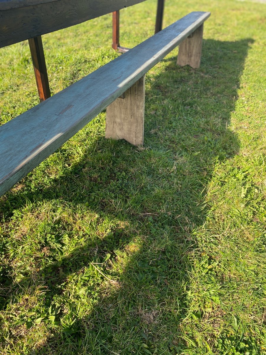 End Of Harvest Bench Patina Late 19th (very Long)-photo-2