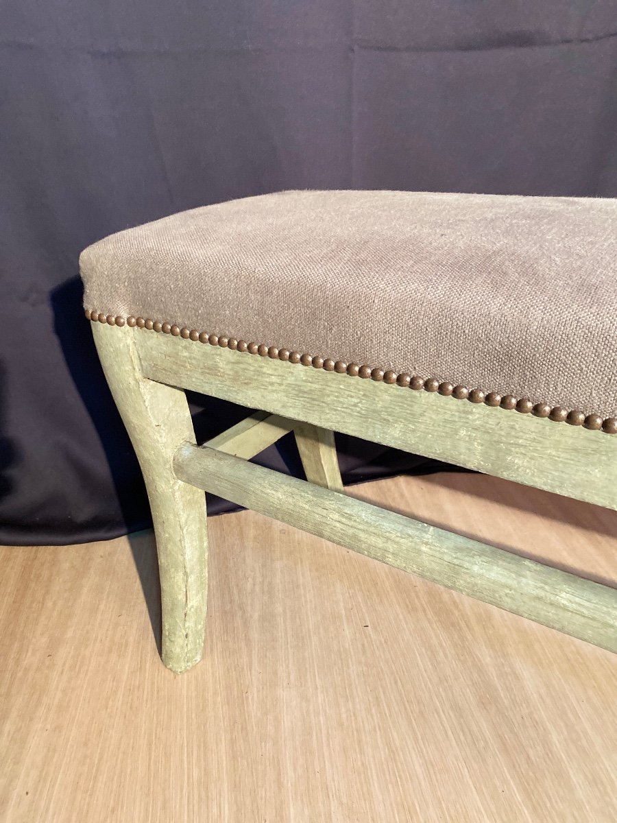 19th Century English Bench Patina With Fabrics-photo-2