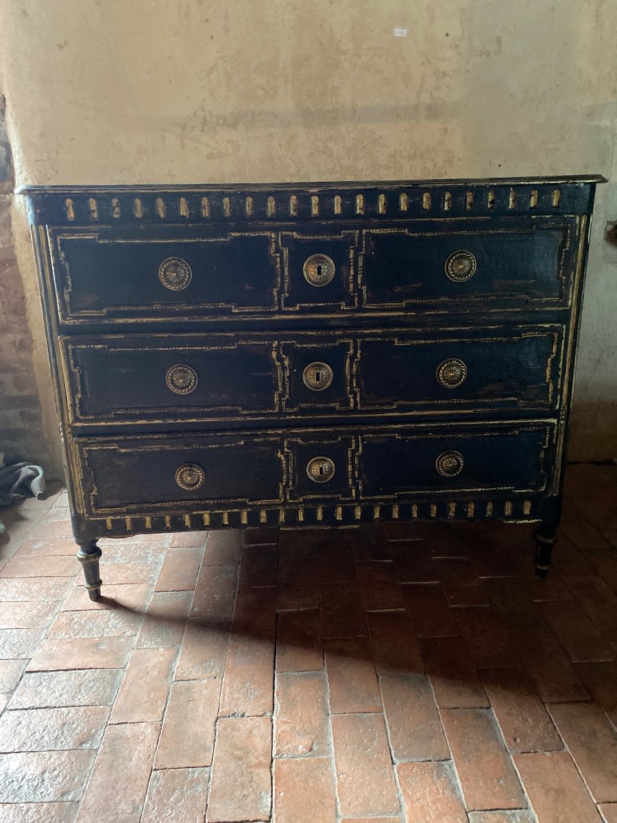 Louis XVI Commode Dating From The 19th Century Patinated