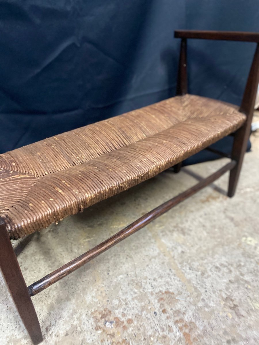 Cantou (fireplace) Bench In Waxed Cherry Wood From The 18th Century South Of France-photo-4