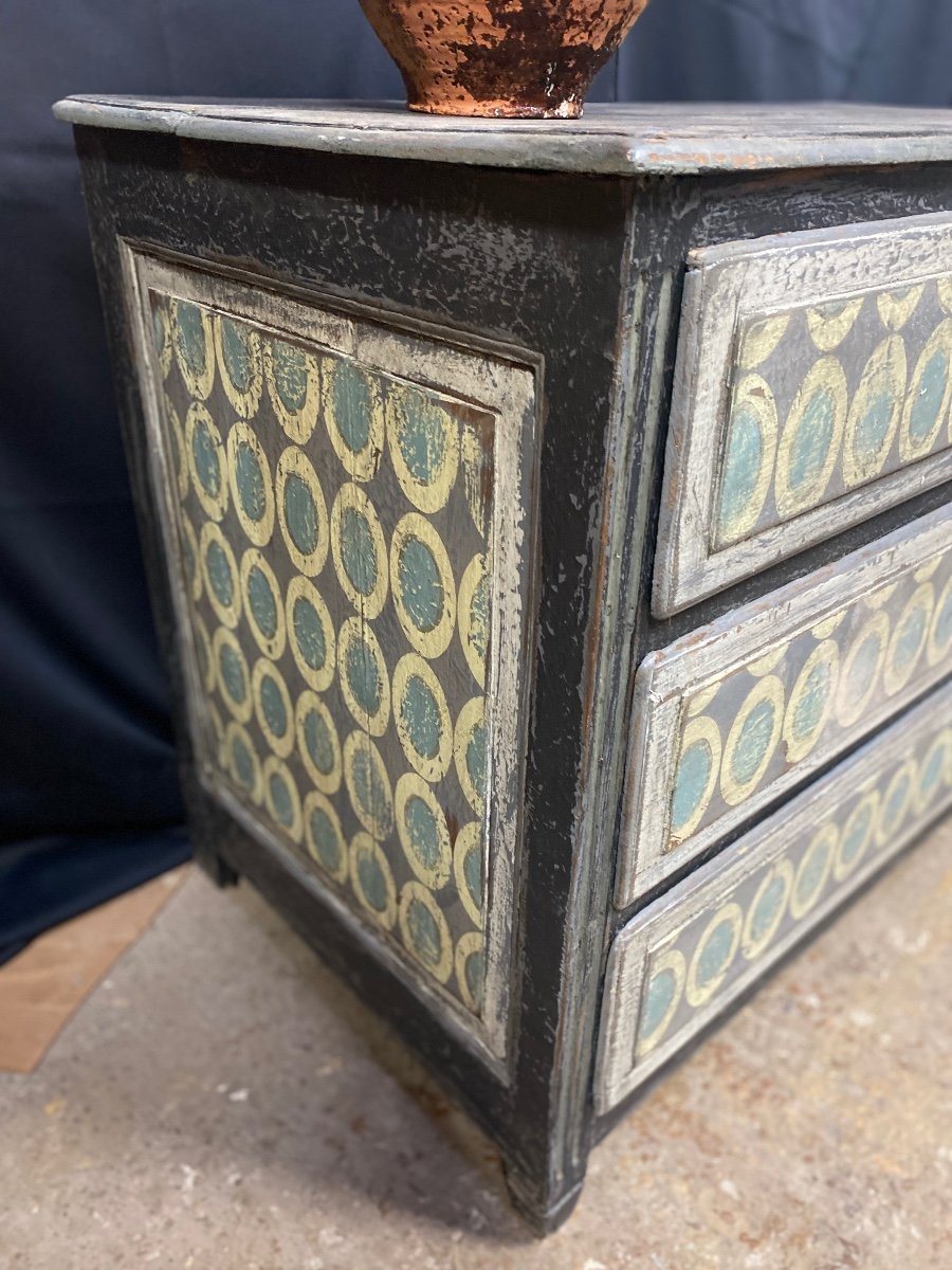 Louis XVI Commode 3 Drawers Beautiful Patina In Several Colors-photo-2