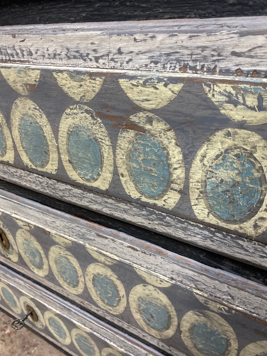 Louis XVI Commode 3 Drawers Beautiful Patina In Several Colors-photo-4