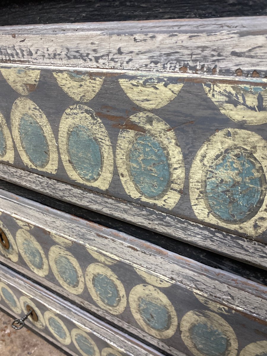 Louis XVI Commode 3 Drawers Beautiful Patina In Several Colors-photo-1