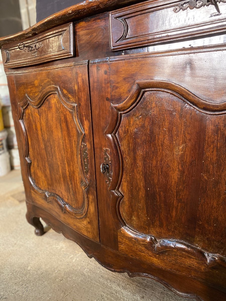 Louis XV Curved Buffet Early 18th Century In Walnut -photo-3