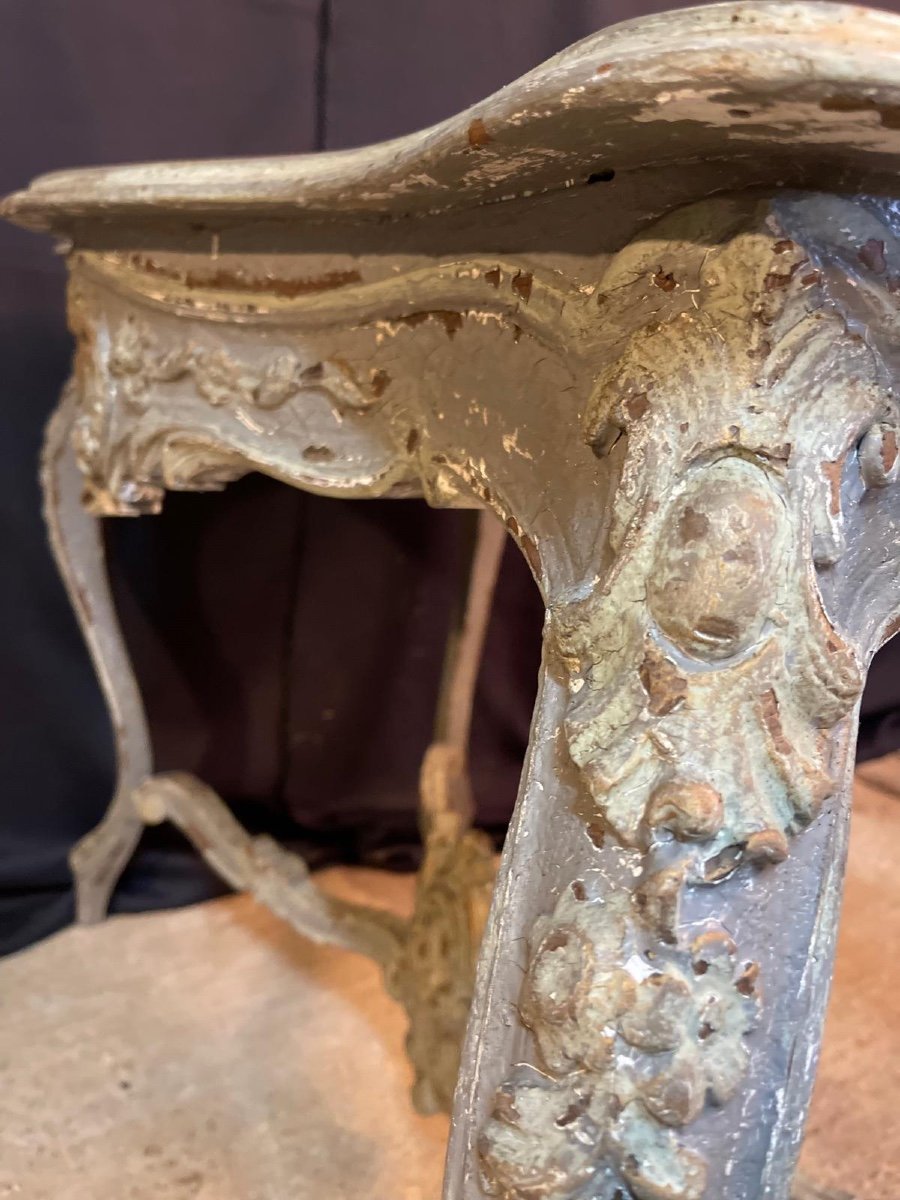 Curved Louis XV Middle Table With Patina Dating From The 19th Century -photo-3