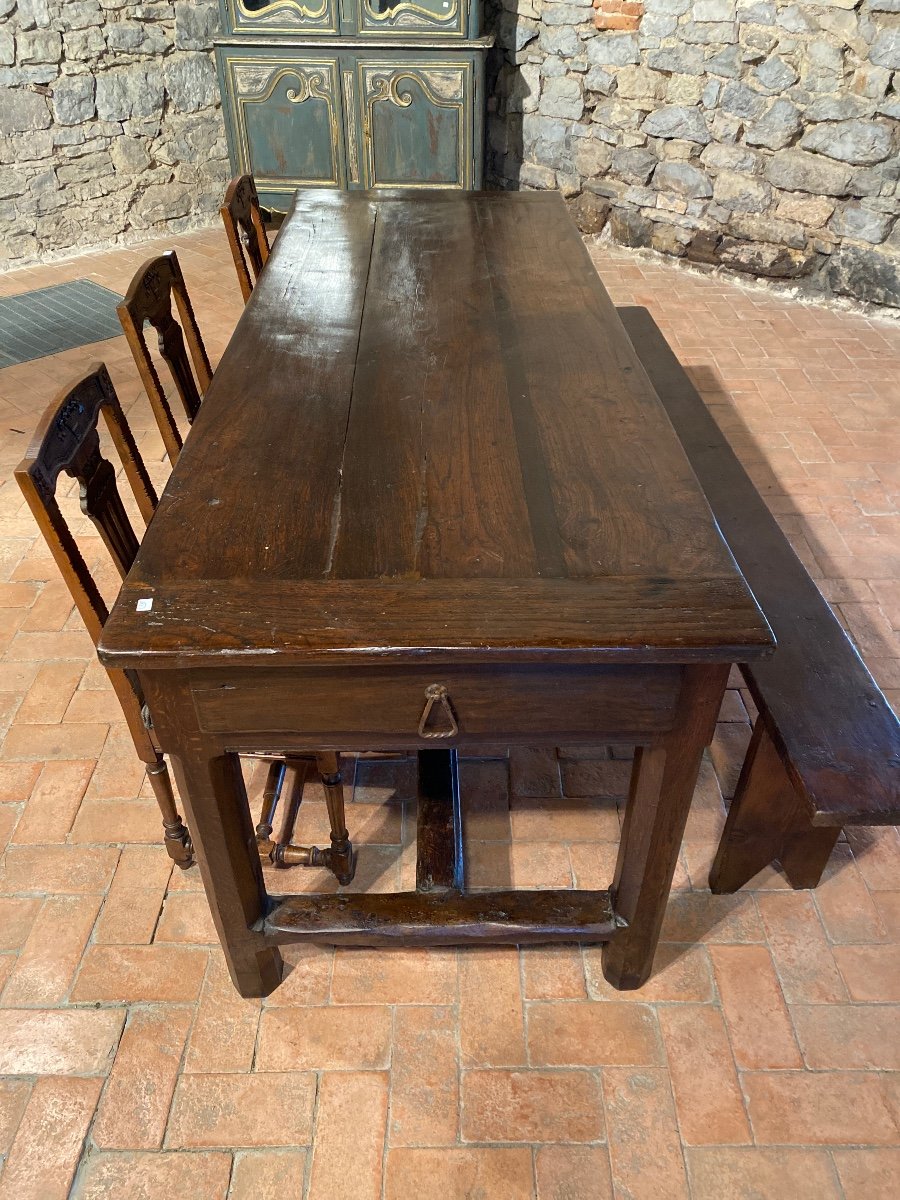 3 Drawer Farm Table Dating From The 18th Century -photo-2