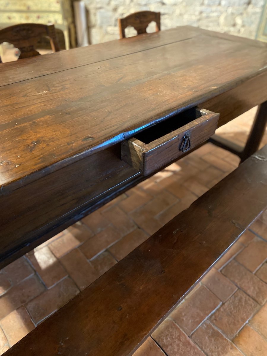 3 Drawer Farm Table Dating From The 18th Century -photo-4