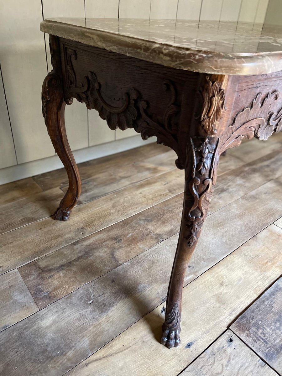 Game Table Dating From The 18th Century Very Nice Sculpture Work -photo-2