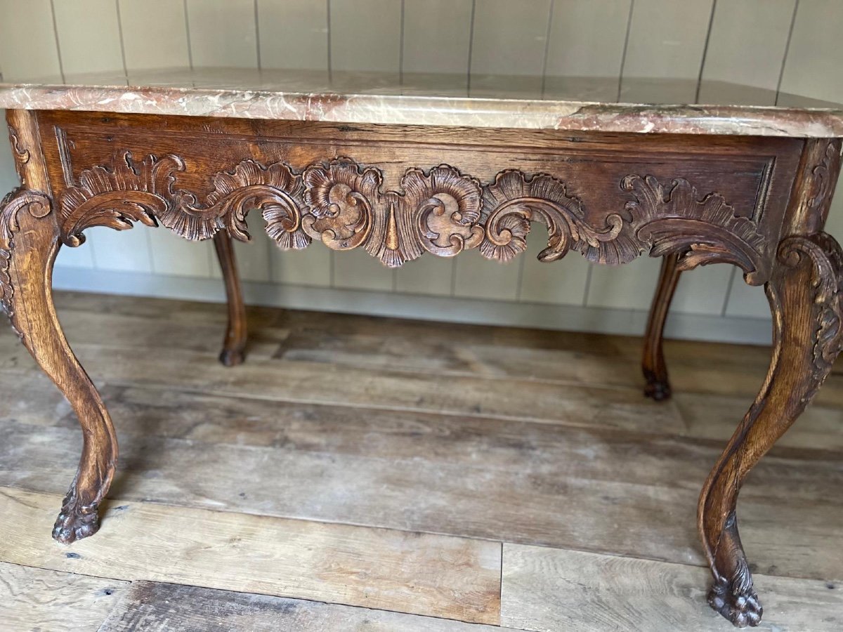 Game Table Dating From The 18th Century Very Nice Sculpture Work -photo-8