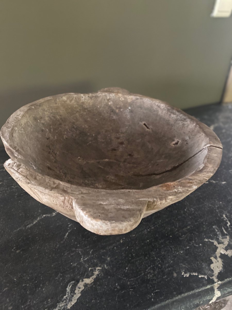 Round Walnut Wood Tray Dating From The End Of The 18th Century -photo-4