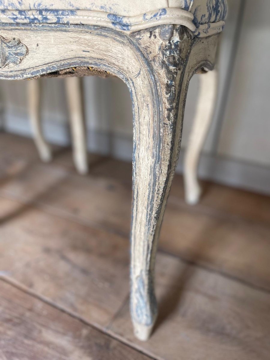 Pair Of Louis XV Chairs Dating From The End Of The 18th Century, Beautiful Patina -photo-7