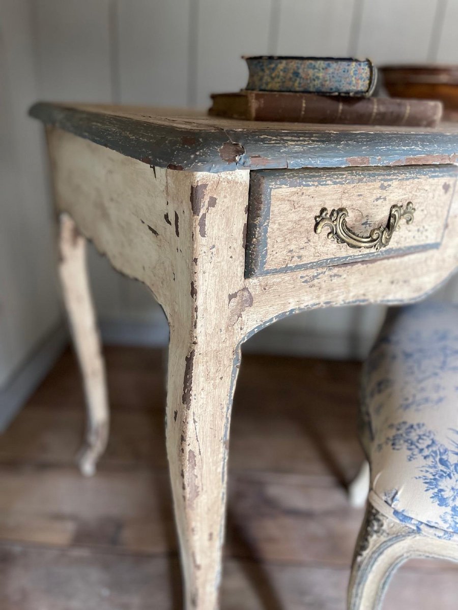 Table Bureau (paire) Louis XV 2 Tiroirs Datant De La Fin Du 19e Siècle Patine -photo-4