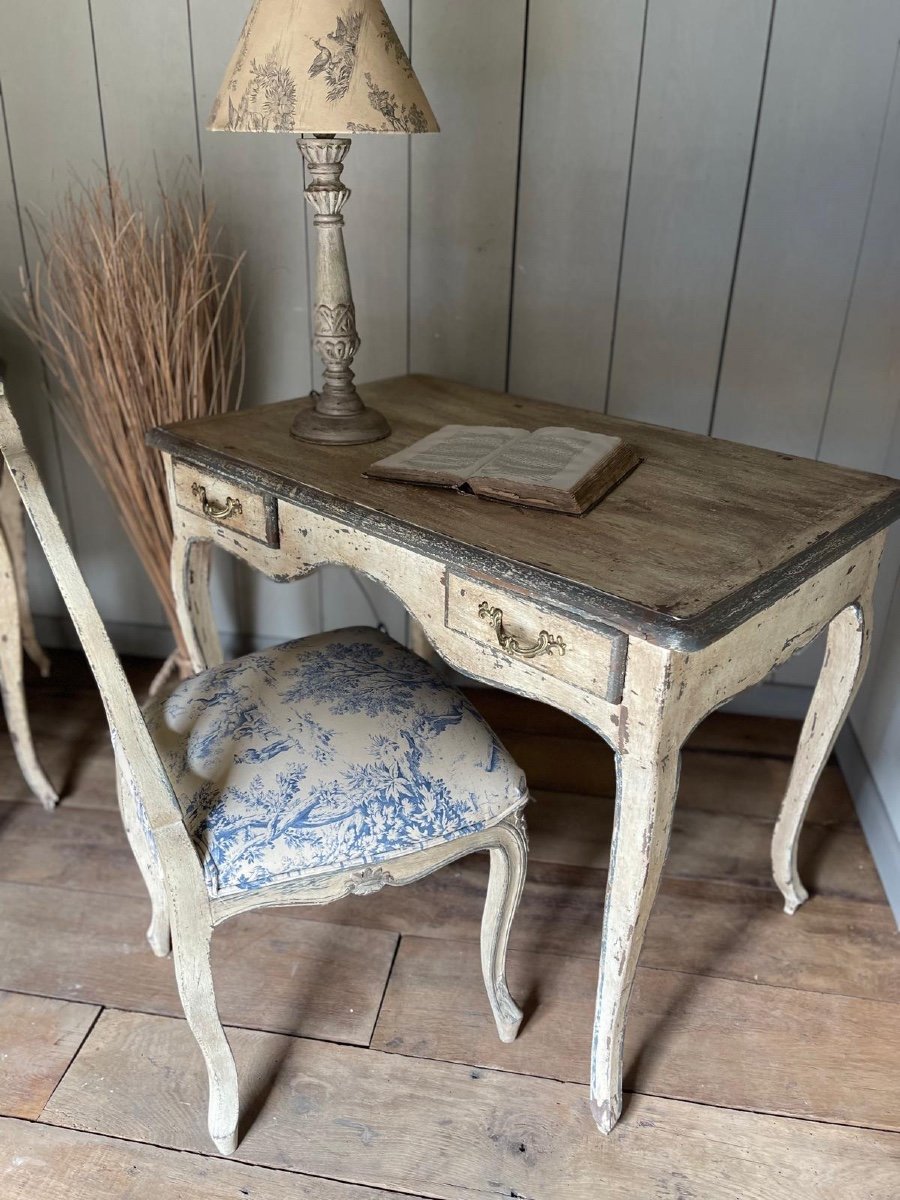 Table Bureau (paire) Louis XV 2 Tiroirs Datant De La Fin Du 19e Siècle Patine 