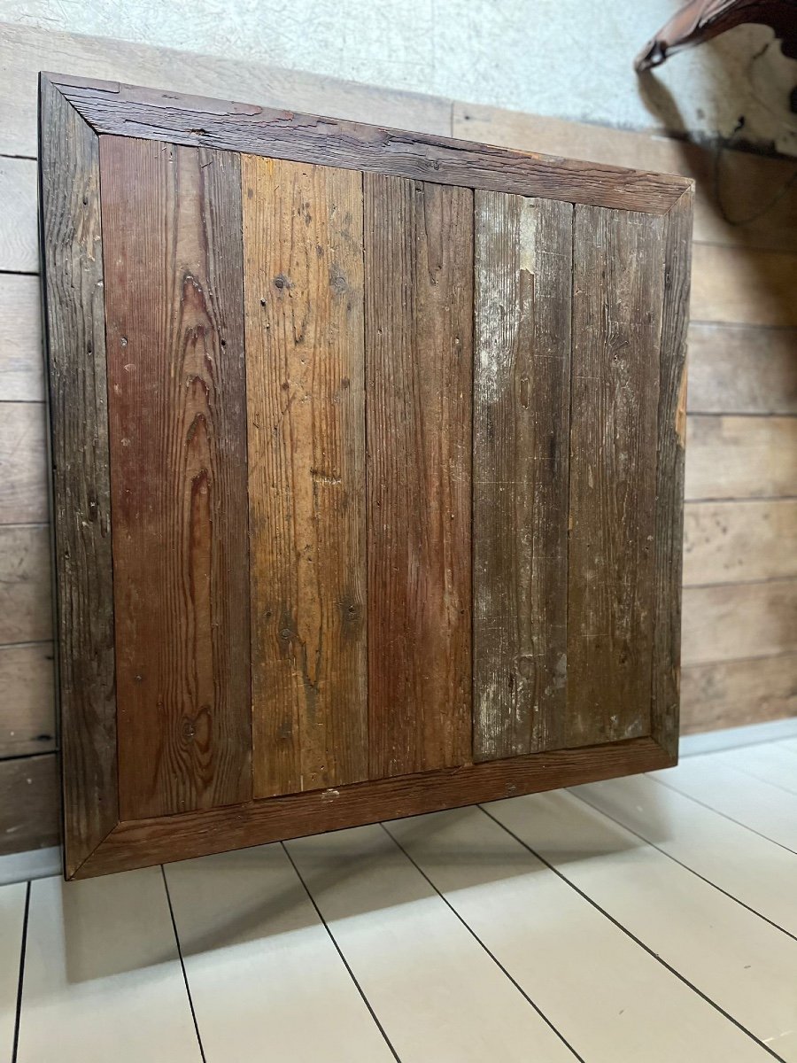 Coffee Table With Old Castle Floor On Metal Frame -photo-3