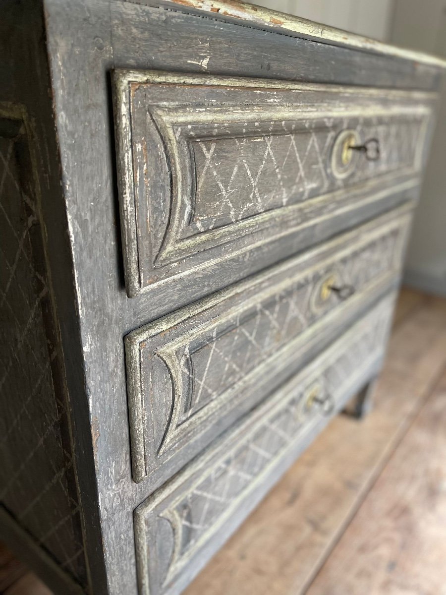 Louis XVI Chest Of Drawers Dating From The 19th Century Magnificent Patina Small Model -photo-3