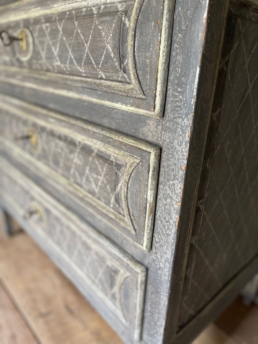 Louis XVI Chest Of Drawers Dating From The 19th Century Magnificent Patina Small Model -photo-5