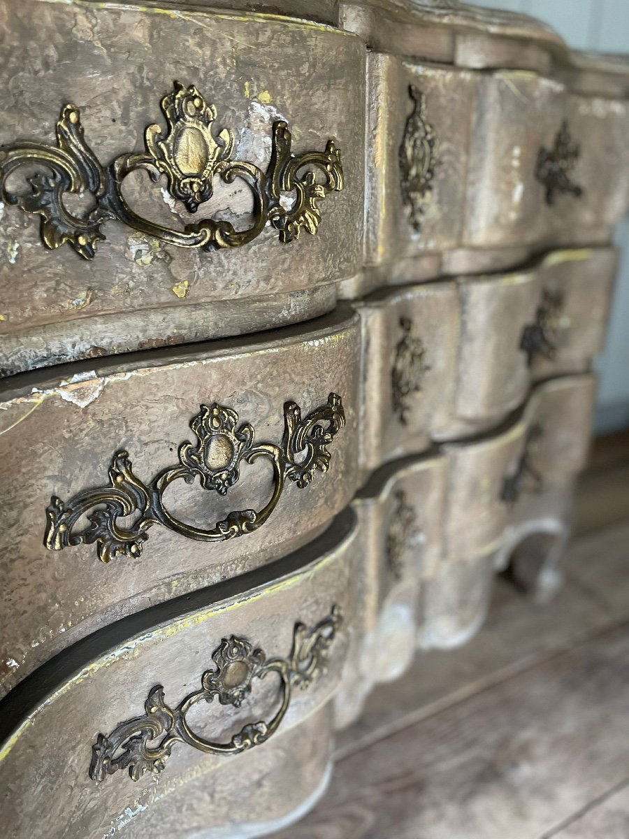 Louis XV Crossbow Chest Of Drawers Beautiful Patina Dating From The 1900s-photo-3