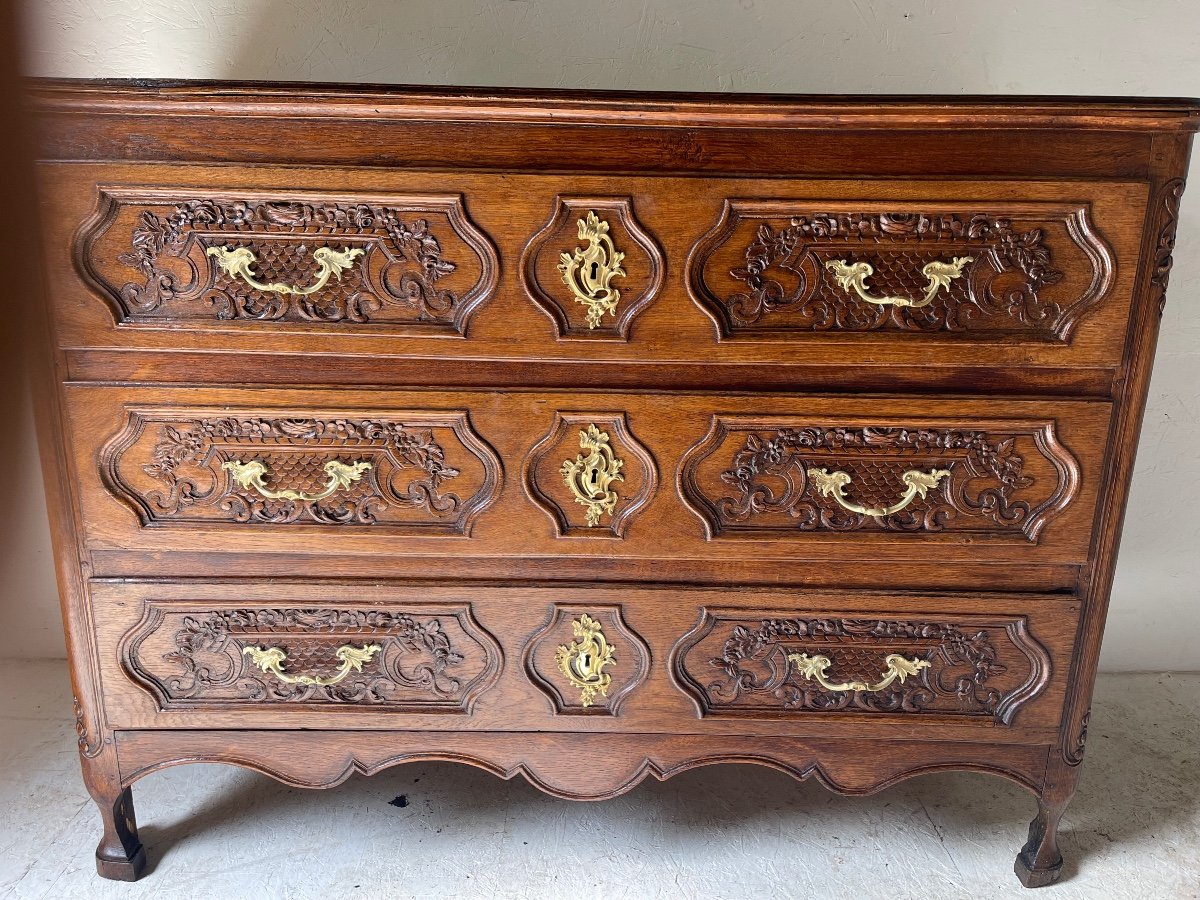 Louis XIV Commode Dating From The 18th Century Carved -photo-6