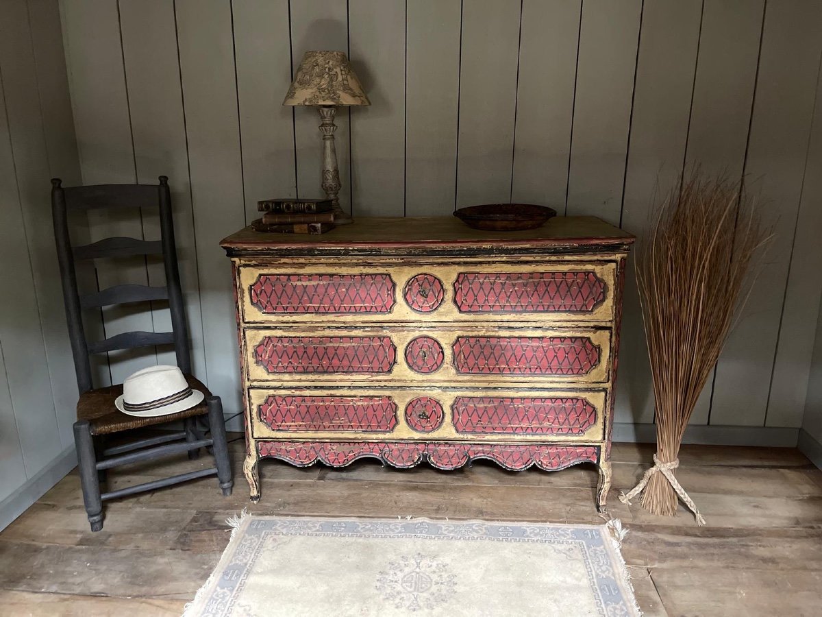 Louis XV Liège Commode Dating From The 18th Century Patinated -photo-6