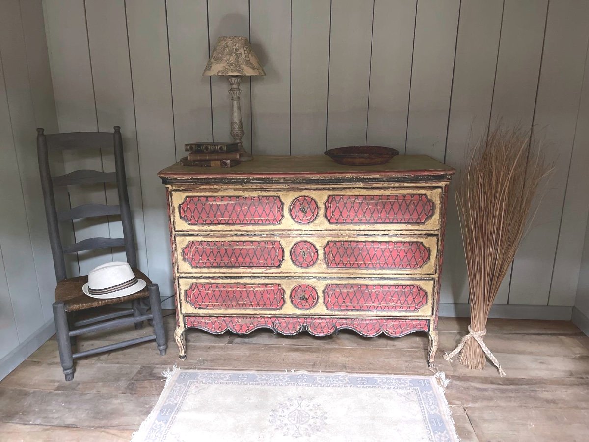 Louis XV Liège Commode Dating From The 18th Century Patinated 