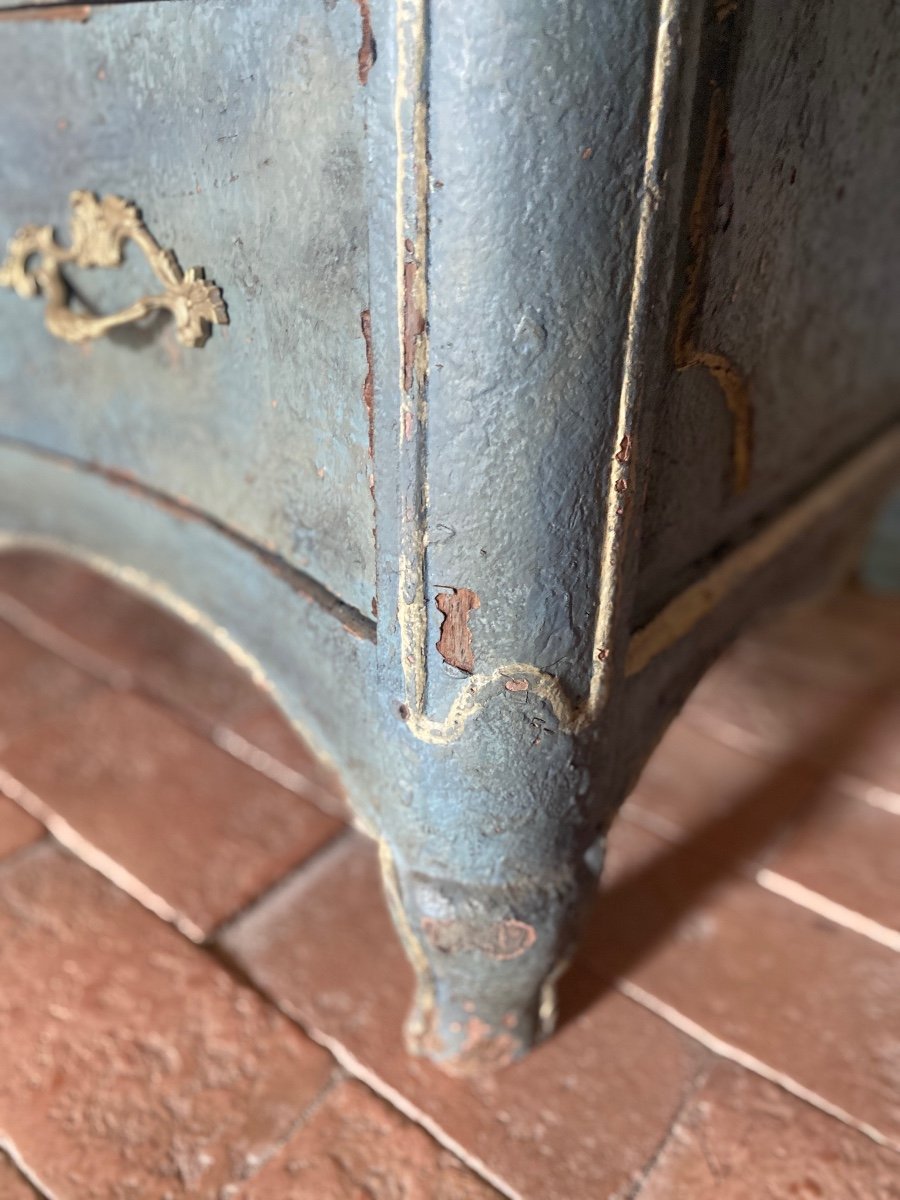 Louis XV Curved Chest Of Drawers Dating From The 18th Century Patina -photo-4