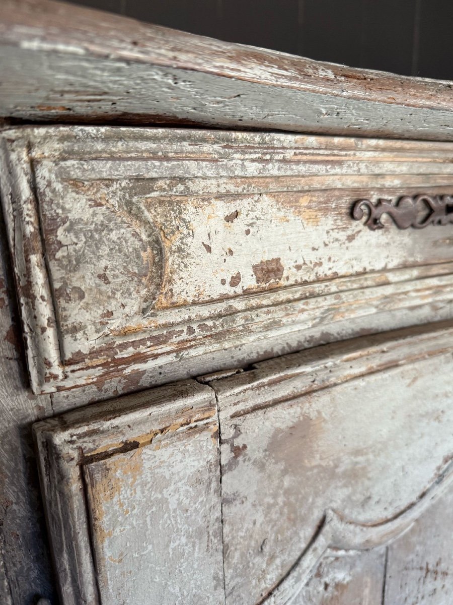 Louis XV Curved Buffet Dating From The Beginning Of The 18th Century South France Beautiful Polychromy -photo-3