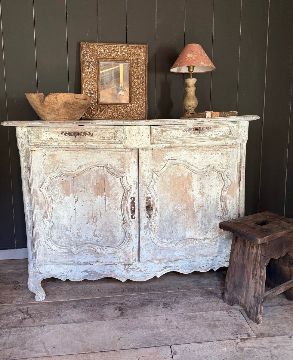 Louis XV Curved Buffet Dating From The Beginning Of The 18th Century South France Beautiful Polychromy 