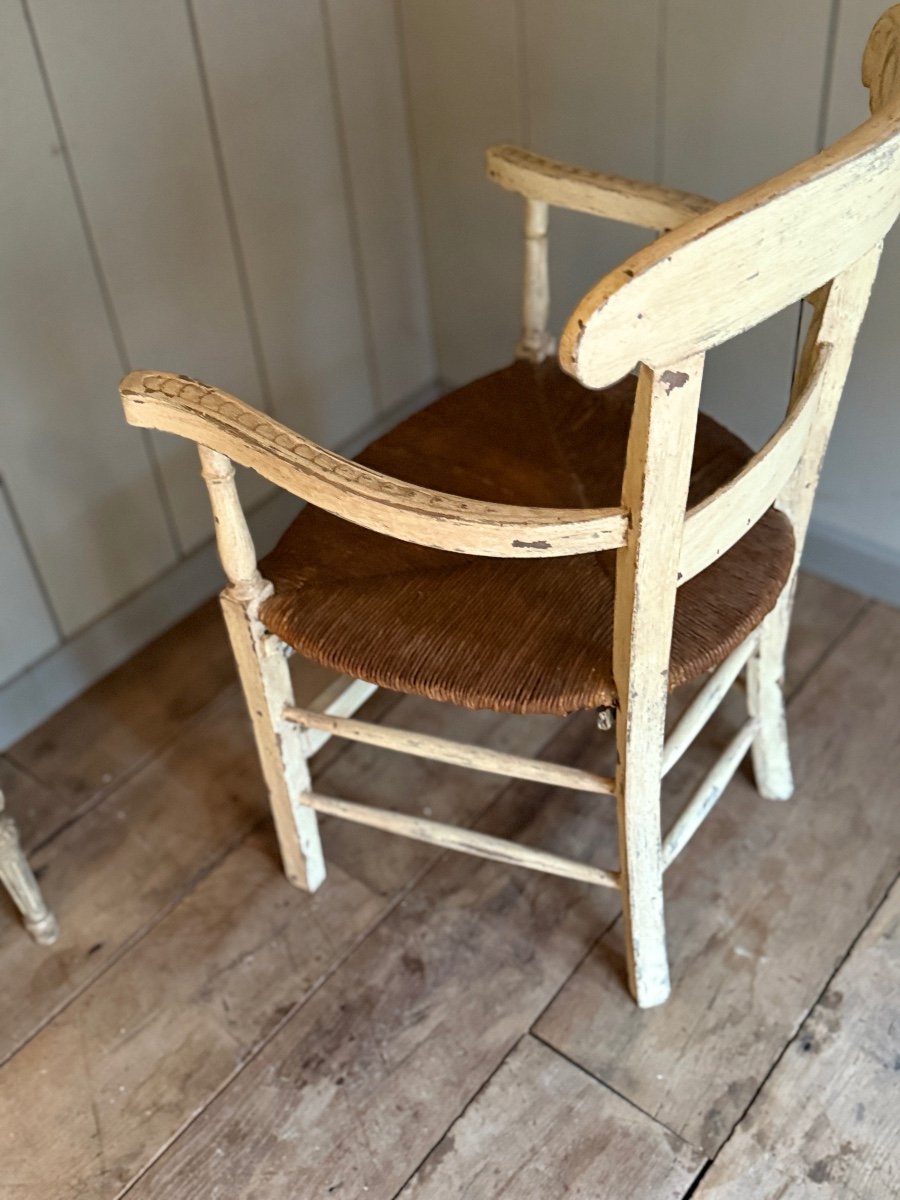 19th Century Provencal Cane Armchair With Patina-photo-6