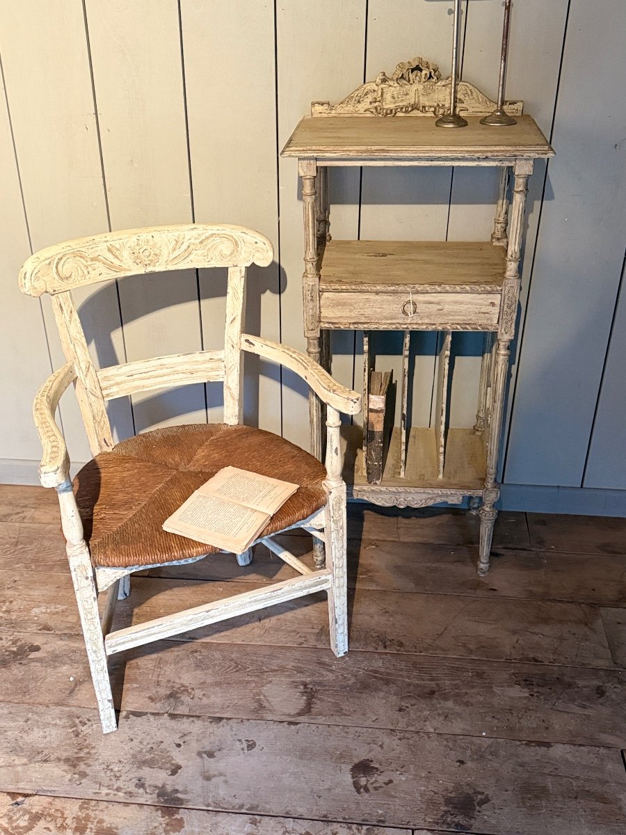 19th Century Provencal Cane Armchair With Patina