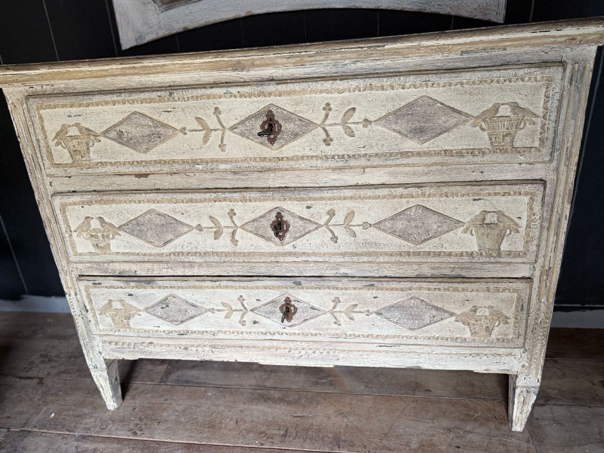 Commode Liégeoise Louis XVI Datant Du 19e Siècle Patinée -photo-7